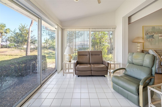 sunroom / solarium with lofted ceiling