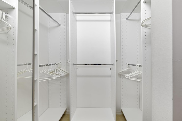 view of walk in closet