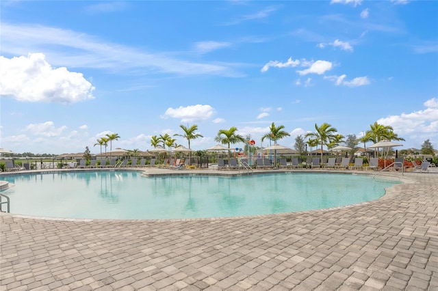 view of pool with a patio