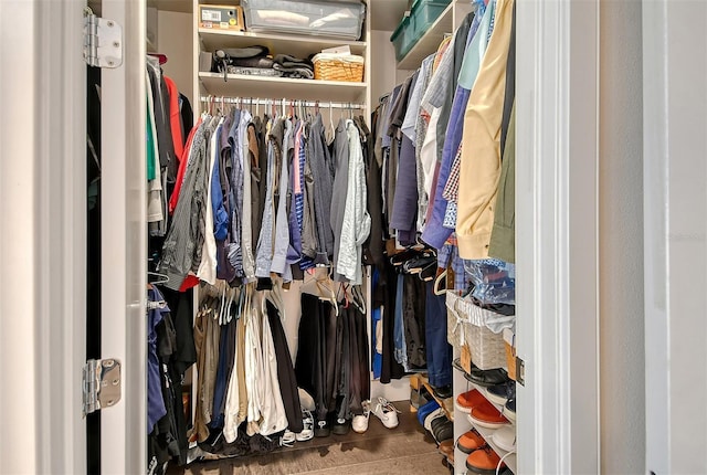 view of walk in closet