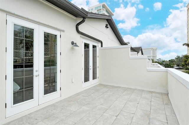 exterior space featuring a patio and french doors