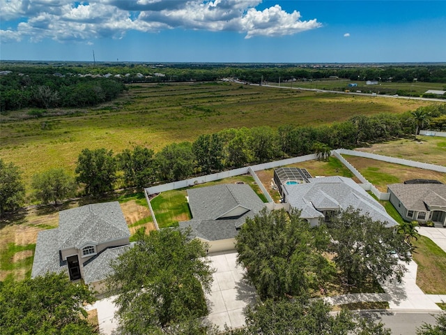 bird's eye view with a rural view