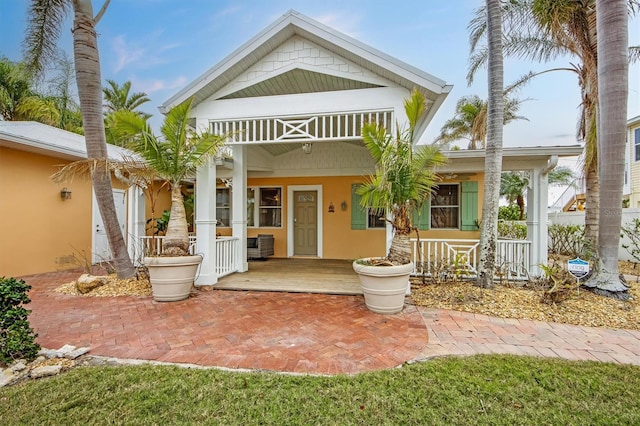 exterior space with covered porch