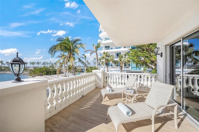 balcony with a water view