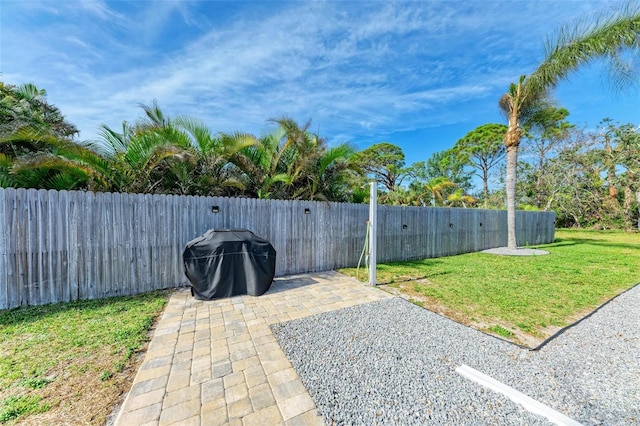 view of patio featuring grilling area