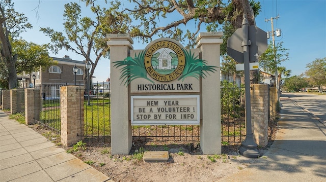 view of community sign