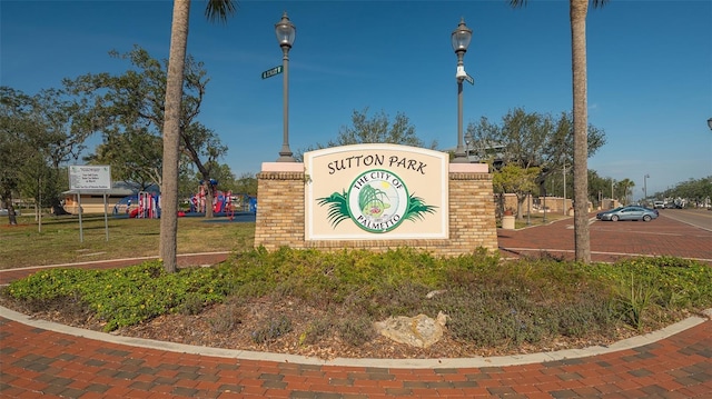 view of community sign