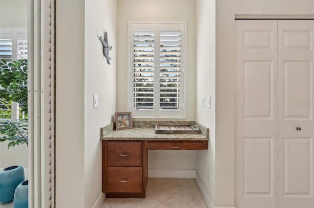 bathroom with tile patterned flooring