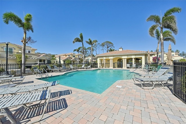 view of pool with a patio