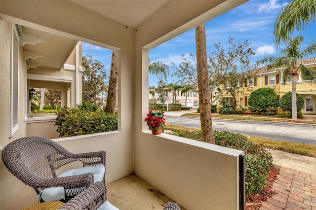 balcony with a residential view