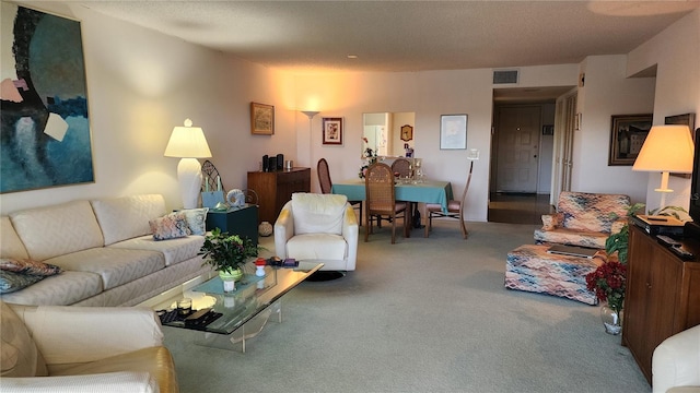 living room featuring carpet flooring