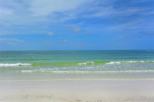 property view of water with a beach view