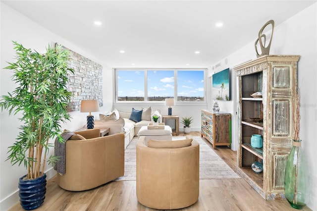 living room featuring hardwood / wood-style flooring