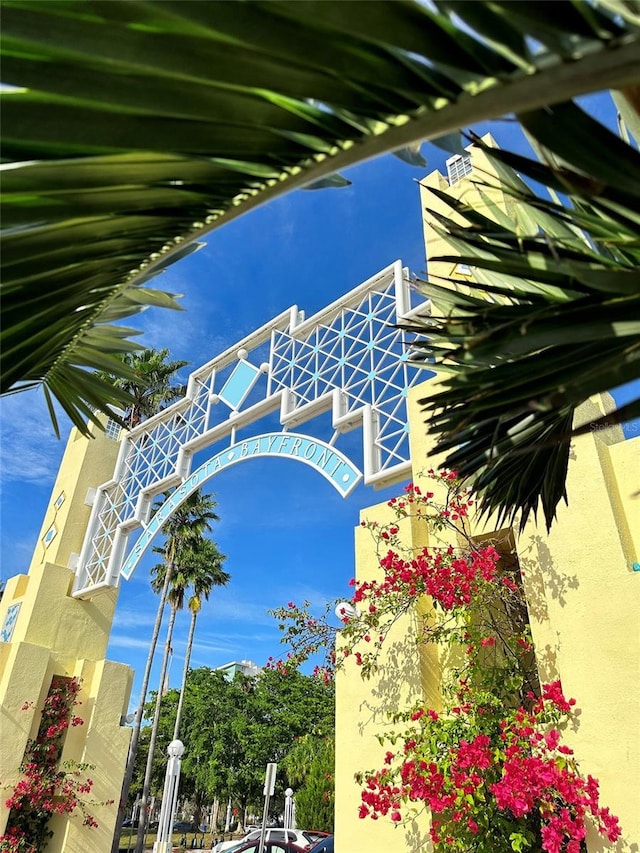 view of community with a water view