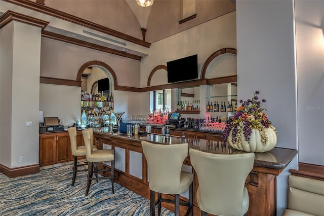 bar with a towering ceiling