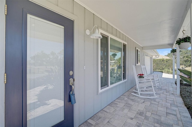 view of patio featuring covered porch