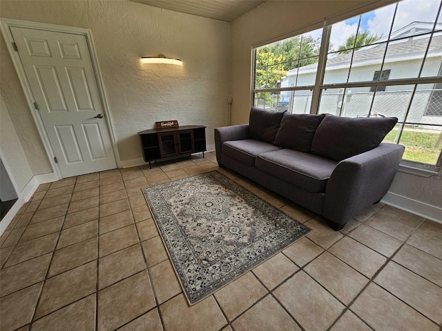 view of tiled living room