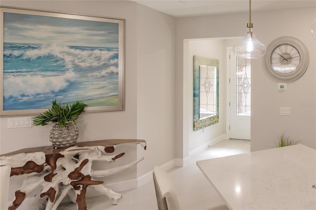 dining room featuring light tile patterned floors