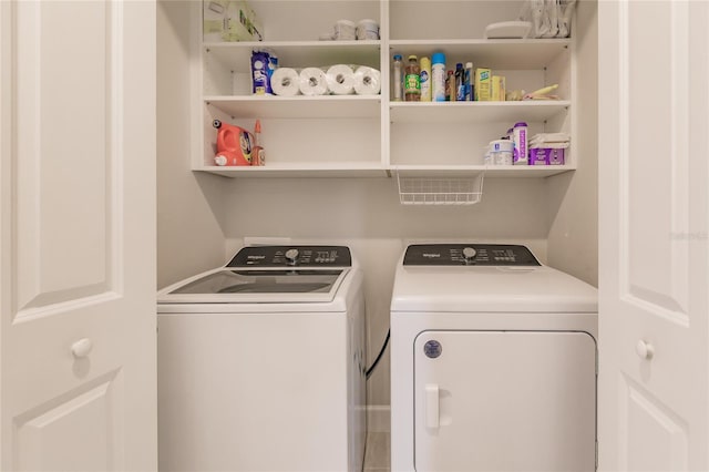 laundry area featuring independent washer and dryer