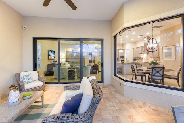 view of patio / terrace with ceiling fan