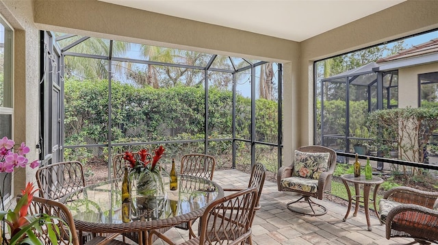 view of sunroom