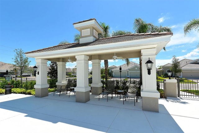 view of property's community featuring a gazebo and a patio