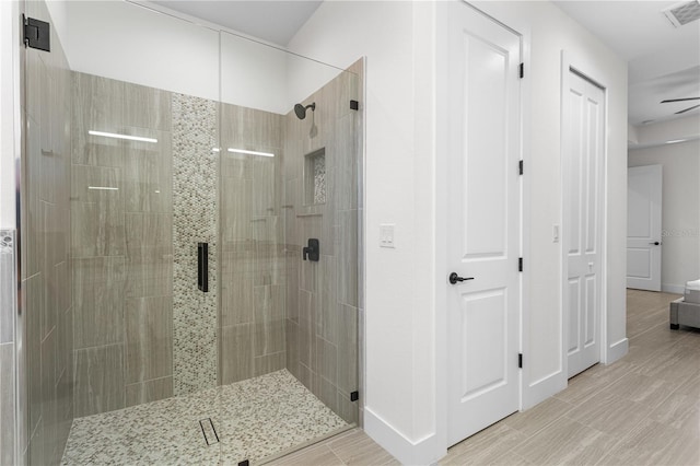 bathroom featuring walk in shower