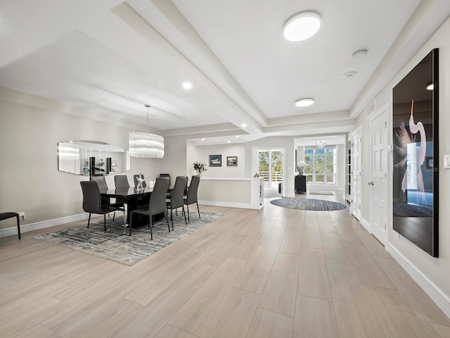 dining room featuring light hardwood / wood-style flooring