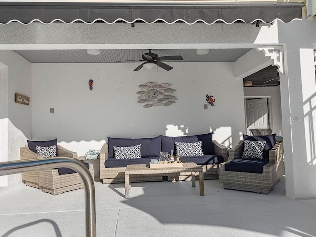 view of patio / terrace with outdoor lounge area and ceiling fan