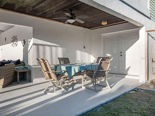 view of patio / terrace with ceiling fan