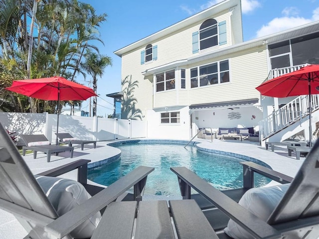 114 Gull Dr, Anna Maria, FL 34216 - view of swimming pool with a patio and an outdoor hangout area