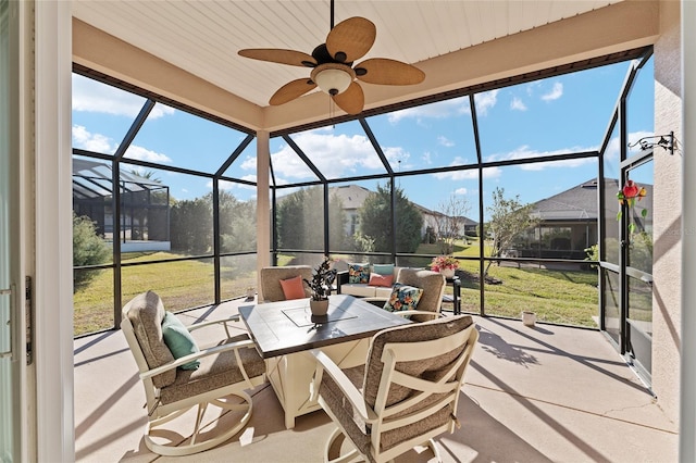 view of sunroom