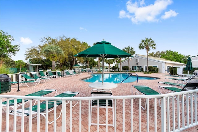 view of pool with a patio area