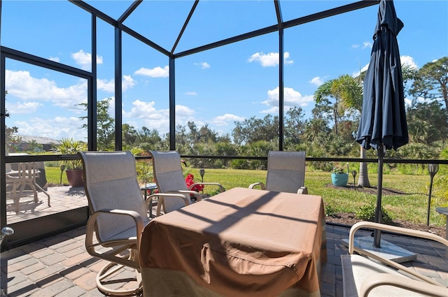 view of sunroom