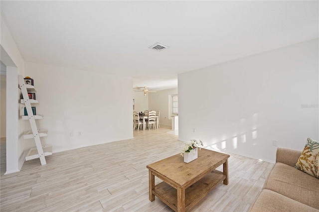 living room featuring light hardwood / wood-style floors