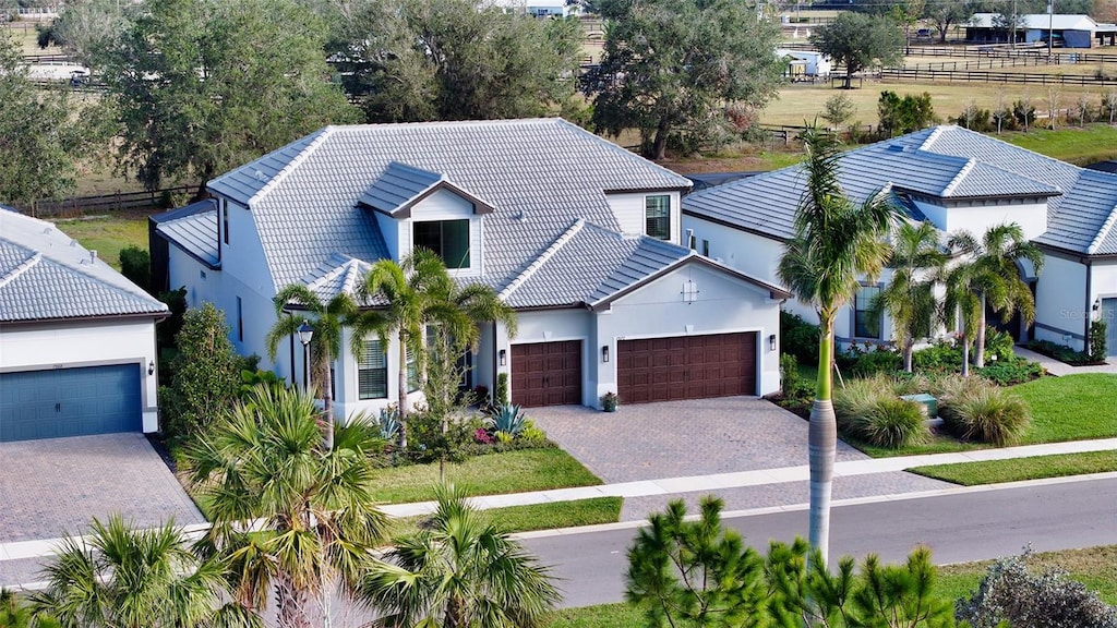 view of front of home with a garage