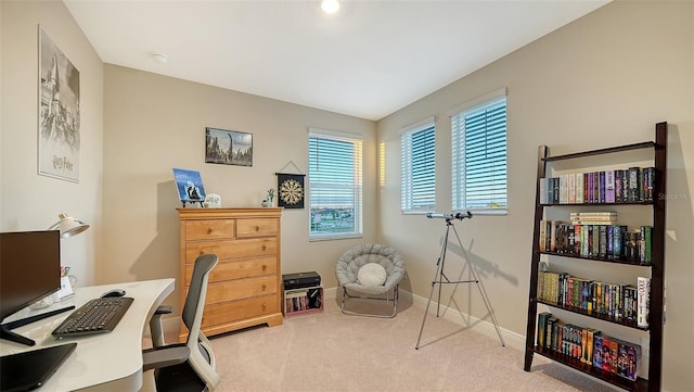 office area with carpet flooring