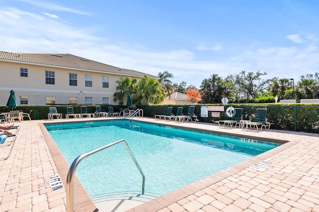 view of pool with a patio