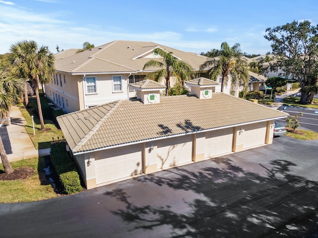 exterior space featuring a garage