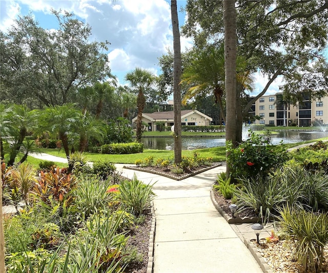 view of home's community featuring a water view