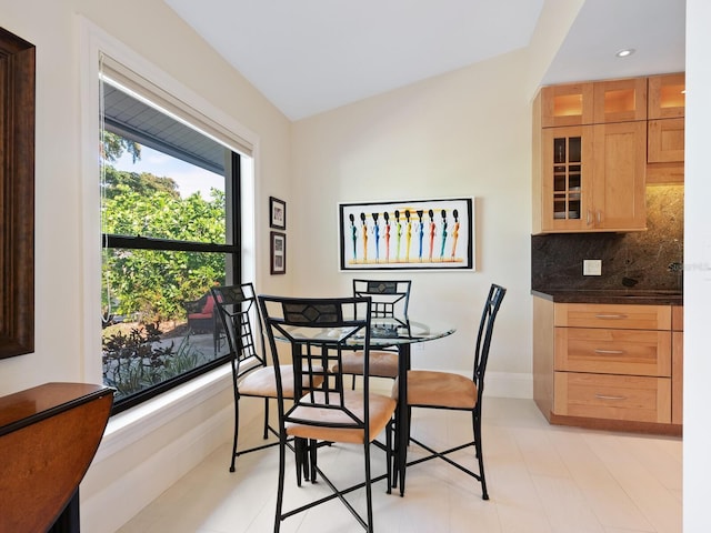 view of dining area