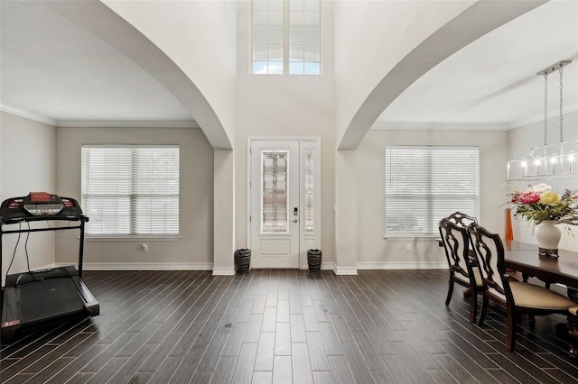 foyer with ornamental molding