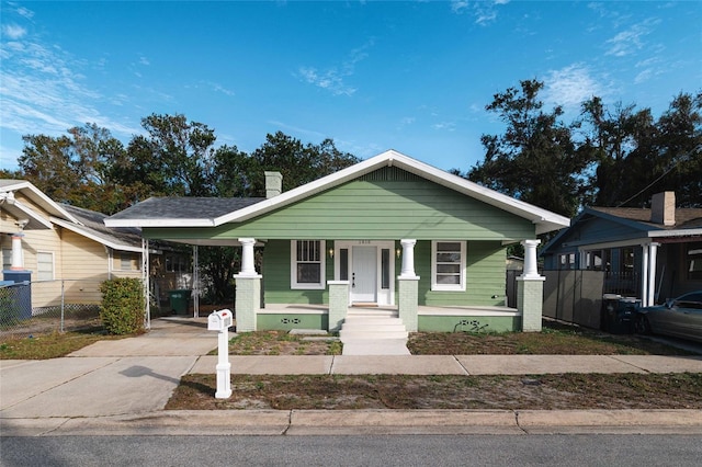 bungalow with covered porch