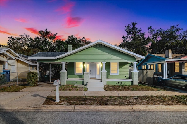 bungalow with covered porch