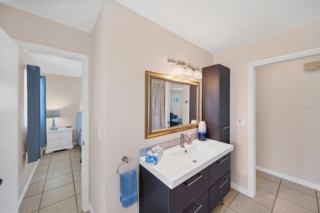 bathroom featuring vanity and tile patterned floors