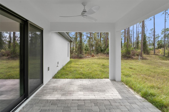 view of patio / terrace with ceiling fan