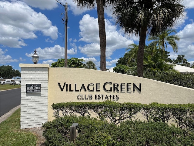 view of community sign