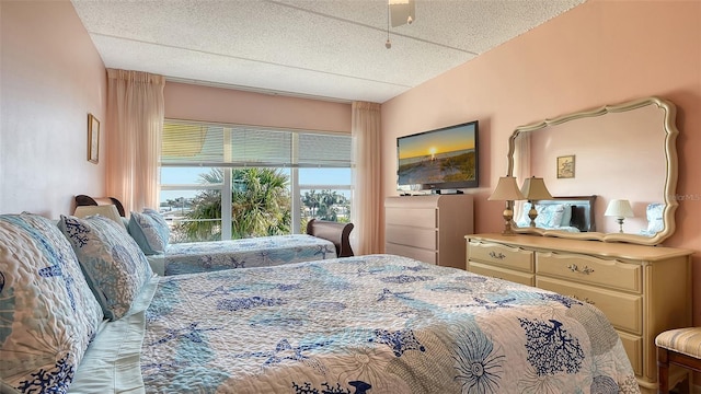 bedroom featuring a textured ceiling