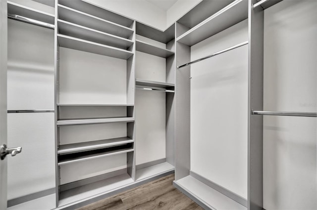 walk in closet featuring hardwood / wood-style flooring