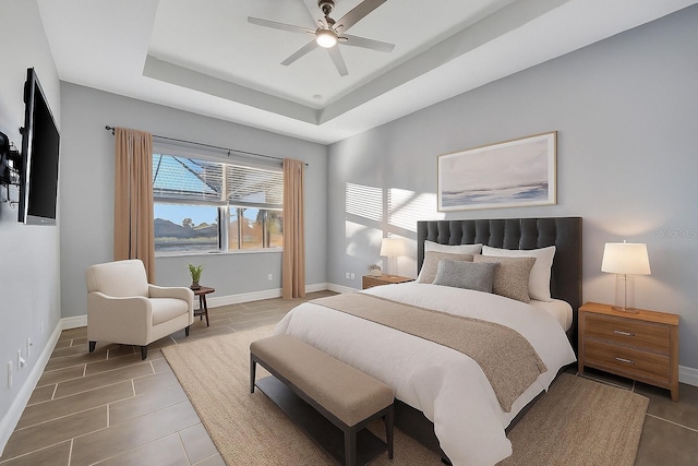 5607 Tidewater Preserve Blvd, Bradenton, FL 34208 - bedroom with a raised ceiling and ceiling fan